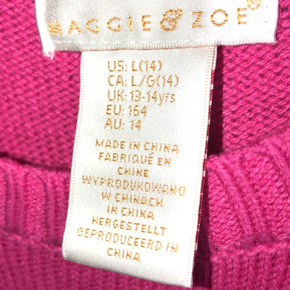 Maggie & Zoe Pink Llama Sweater ~Large US 14 - Picture 12 of 16